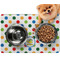 Dots & Dinosaur Dog Food Mat - Small LIFESTYLE
