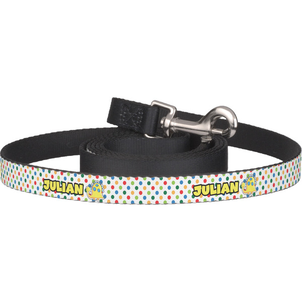 Custom Dots & Dinosaur Dog Leash (Personalized)