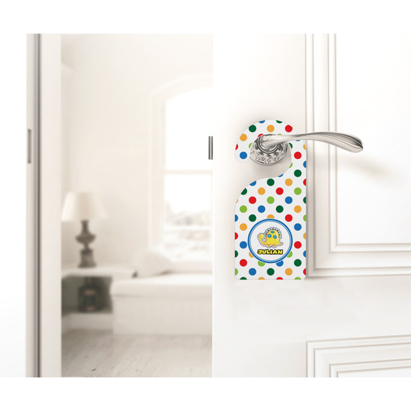 Dots & Dinosaur Door Hanger - LIFESTYLE