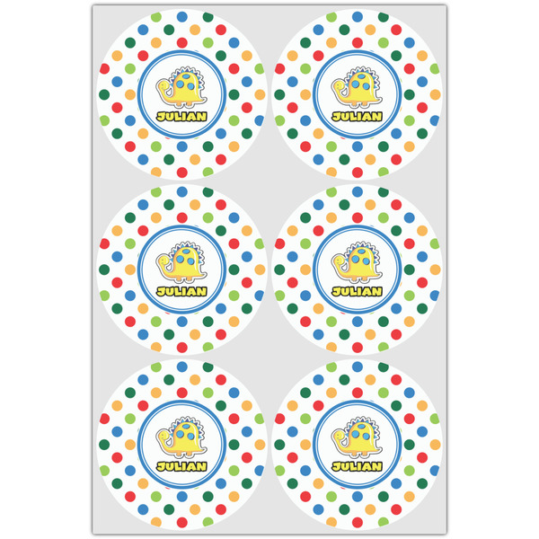 Dots & Dinosaur Drink Topper - Large - Set of 6