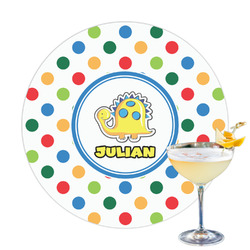 Dots & Dinosaur Printed Drink Topper - 3.25" (Personalized)