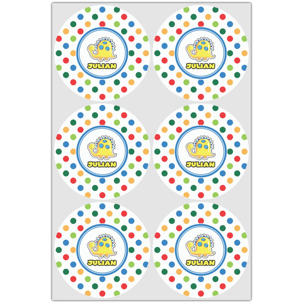 Dots & Dinosaur Drink Topper - XLarge - Set of 6