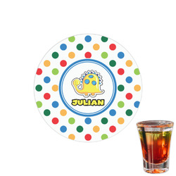 Dots & Dinosaur Printed Drink Topper - 1.5" (Personalized)
