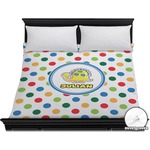 Dots & Dinosaur Duvet Cover - King (Personalized)