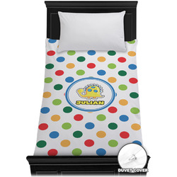 Dots & Dinosaur Duvet Cover - Twin XL (Personalized)