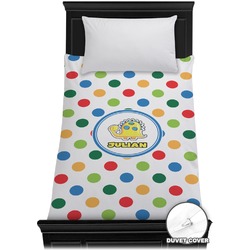 Dots & Dinosaur Duvet Cover - Twin (Personalized)
