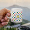 Dots & Dinosaur Espresso Cup - 3oz LIFESTYLE (new hand)
