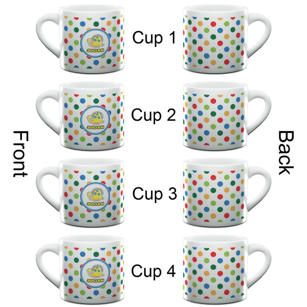 Dots & Dinosaur Espresso Cup - 6oz (Double Shot Set of 4) APPROVAL
