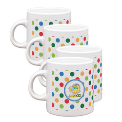 Dots & Dinosaur Single Shot Espresso Cups - Set of 4 (Personalized)