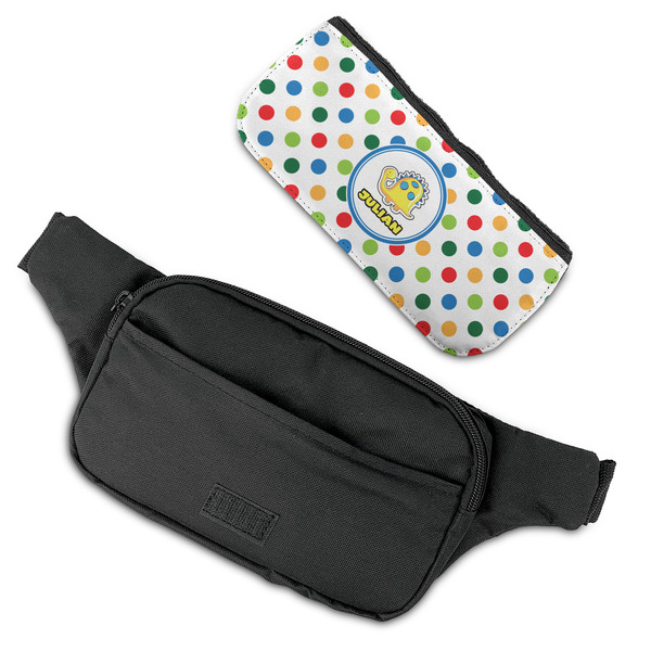 Dots & Dinosaur Fanny Packs - FLAT (flap off)