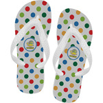 Dots & Dinosaur Flip Flops - XSmall (Personalized)