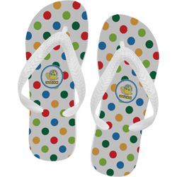 Dots & Dinosaur Flip Flops - Small (Personalized)