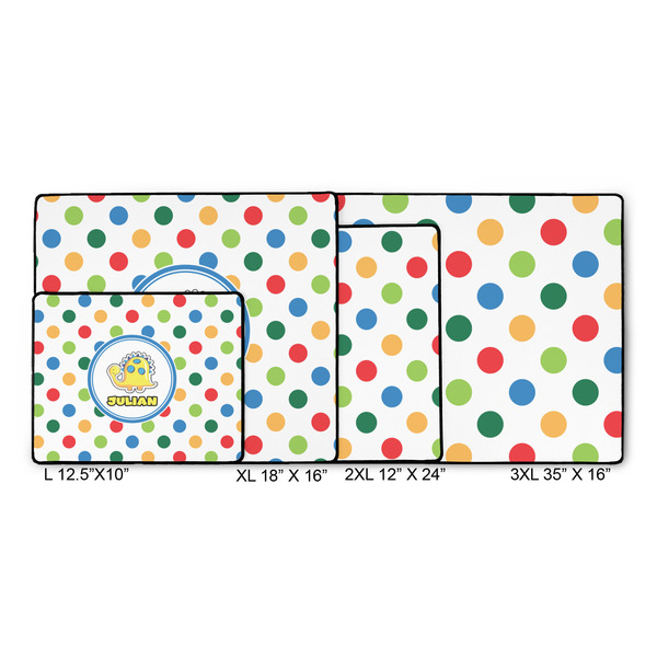Dots & Dinosaur Gaming Mats - SIZE CHART