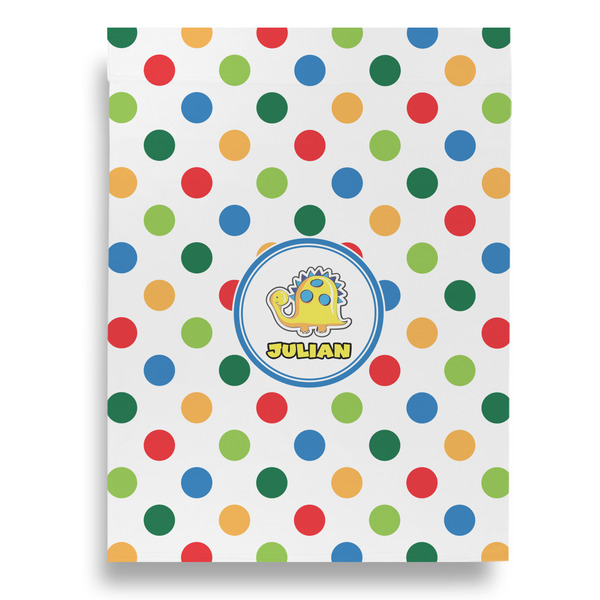 Dots & Dinosaur Garden Flags - Large - Double Sided - FRONT