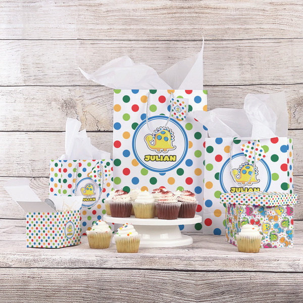 Dots & Dinosaur Gift Bags - In Context