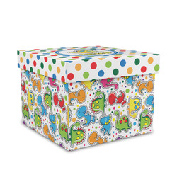 Dots & Dinosaur Gift Box with Lid - Canvas Wrapped - Medium (Personalized)
