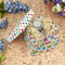 Dots & Dinosaur Gift Boxes with Lid - Canvas Wrapped - Medium - In Context