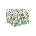 Dots & Dinosaur Gift Box with Lid - Canvas Wrapped - Small (Personalized)