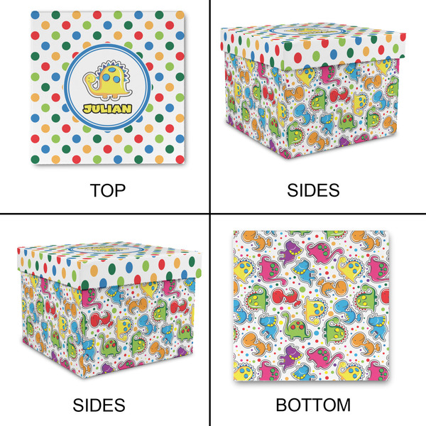 Dots & Dinosaur Gift Boxes with Lid - Canvas Wrapped - X-Large - Approval