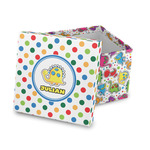 Dots & Dinosaur Gift Box with Lid - Canvas Wrapped (Personalized)