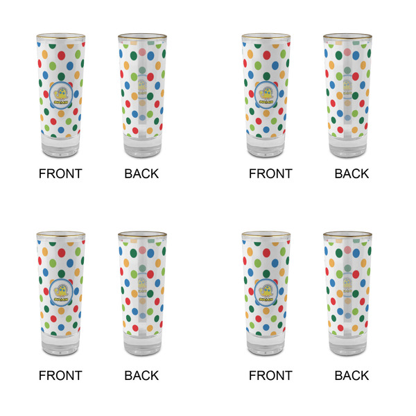 Dots & Dinosaur Glass Shot Glass - 2 oz - Set of 4 - APPROVAL