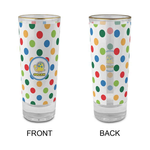 Dots & Dinosaur Glass Shot Glass - 2 oz - Single - APPROVAL