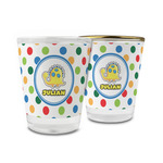 Dots & Dinosaur Glass Shot Glass - 1.5 oz (Personalized)