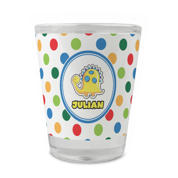 Dots & Dinosaur Glass Shot Glass - Standard - FRONT