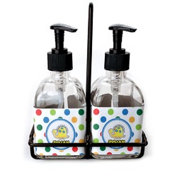 Dots & Dinosaur Glass Soap & Lotion Bottles (Personalized)