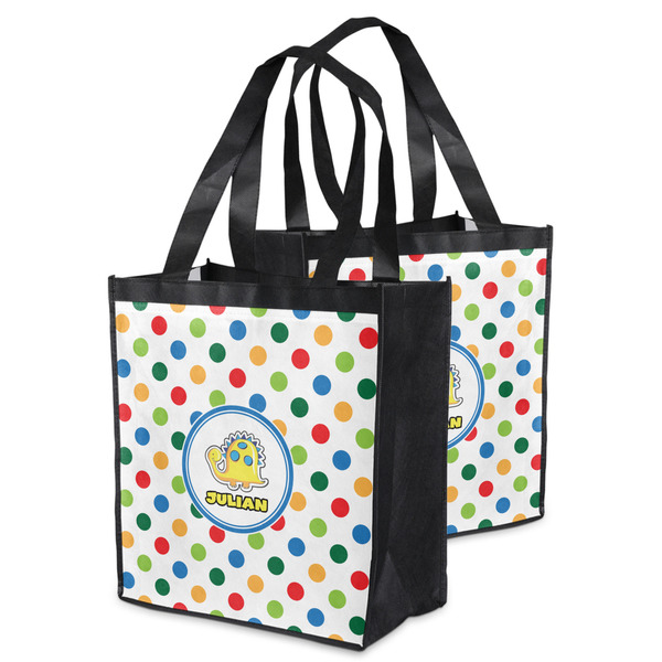 Dots & Dinosaur Grocery Bag - MAIN