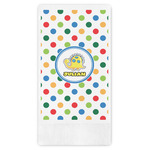Dots & Dinosaur Guest Napkins - Full Color - Embossed Edge (Personalized)