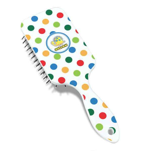 Dots & Dinosaur Hair Brush - Angle View