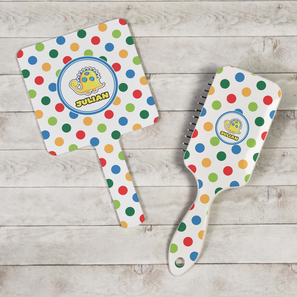 Dots & Dinosaur Hand Mirrors - In Context