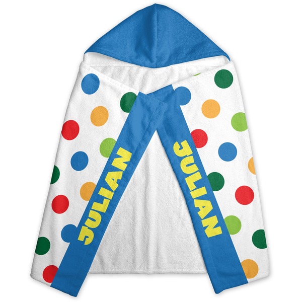 Dots & Dinosaur Hooded Towel - Folded