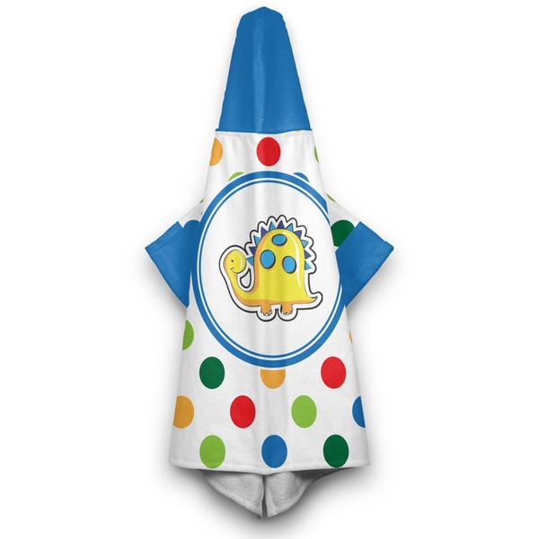 Dots & Dinosaur Hooded Towel - Hanging