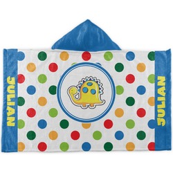 Dots & Dinosaur Kids Hooded Towel (Personalized)