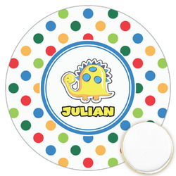 Dots & Dinosaur Printed Cookie Topper - 3.25" (Personalized)