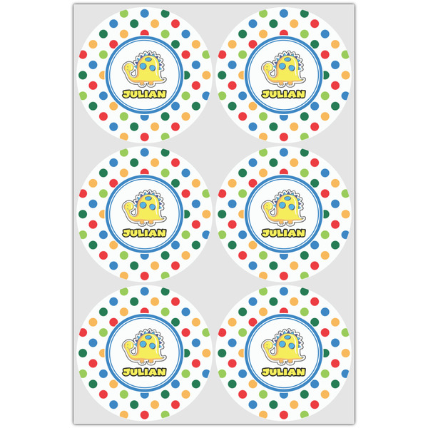 Dots & Dinosaur Icing Circle - Large - Set of 6