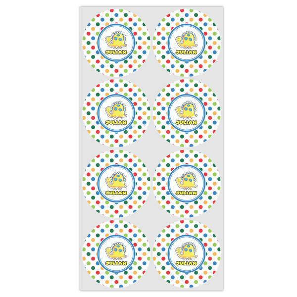 Dots & Dinosaur Icing Circle - Medium - Set of 8