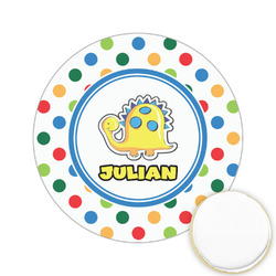 Dots & Dinosaur Printed Cookie Topper - 2.15" (Personalized)