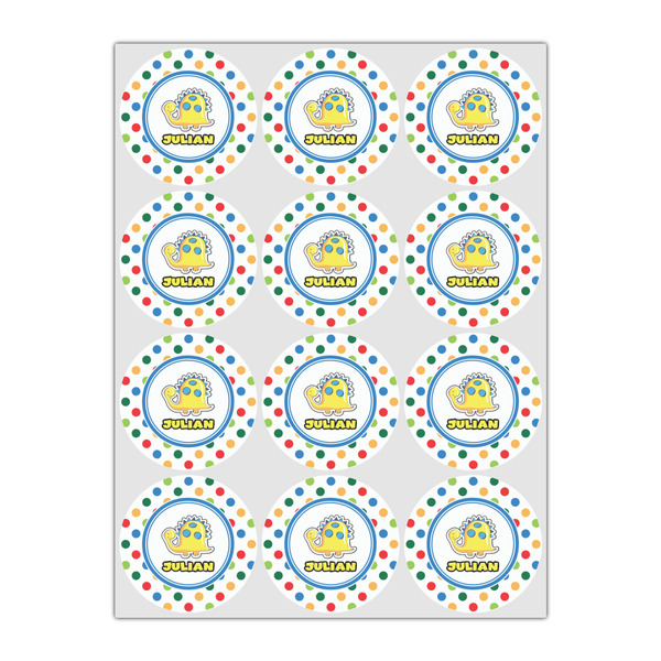Dots & Dinosaur Icing Circle - Small - Set of 12