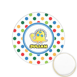 Dots & Dinosaur Printed Cookie Topper - 1.25" (Personalized)