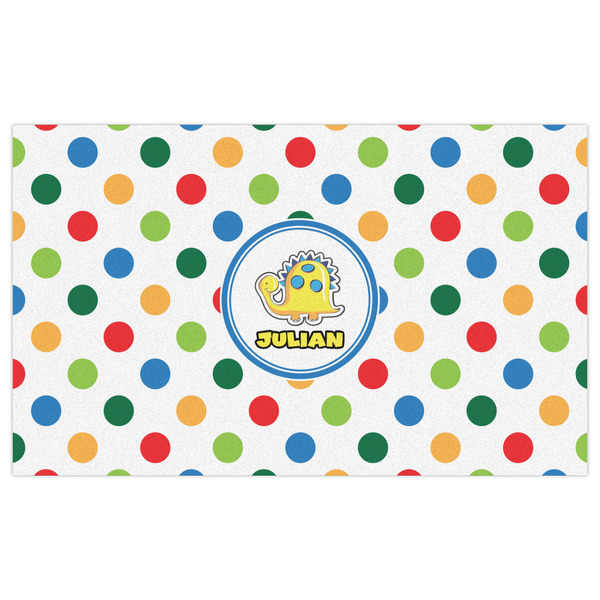 Dots & Dinosaur Indoor / Outdoor Rug - 3'x5' - Front Flat