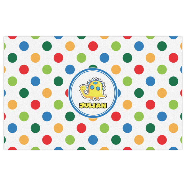 Dots & Dinosaur Indoor / Outdoor Rug - 5'x8' - Front Flat