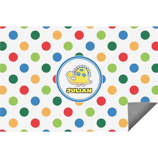 Custom Dots & Dinosaur Indoor / Outdoor Rug - 5'x8' (Personalized)