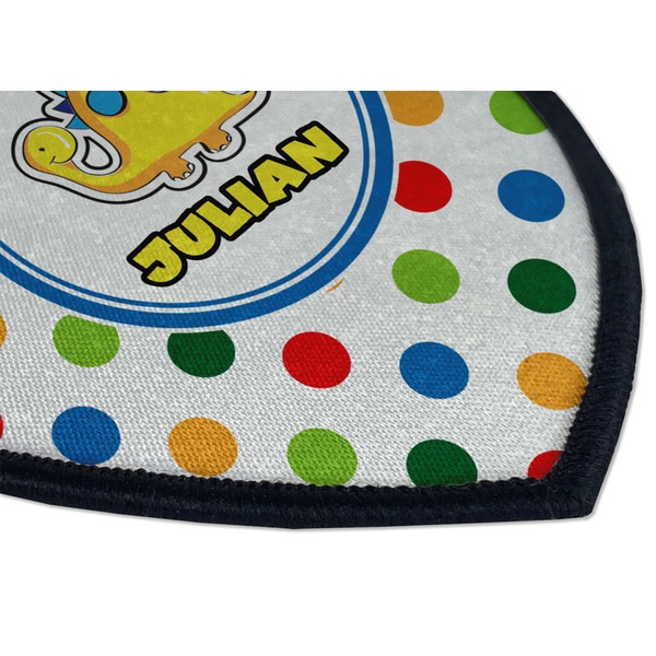 Dots & Dinosaur Iron on Shield 3 Detail