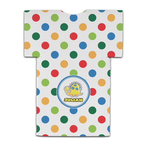 Dots & Dinosaur Jersey Bottle Cooler - BACK (flat)