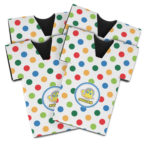 Dots & Dinosaur Jersey Bottle Cooler - Set of 4 - MAIN (flat)