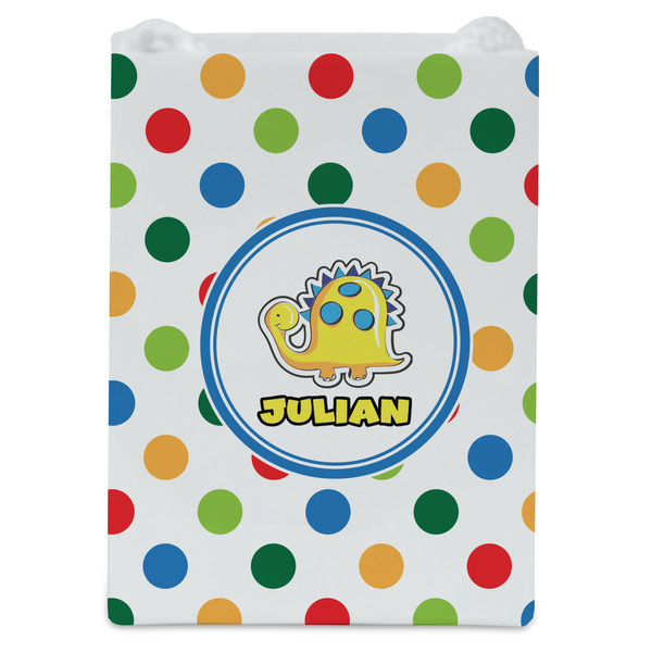 Dots & Dinosaur Jewelry Gift Bag - Gloss - Front
