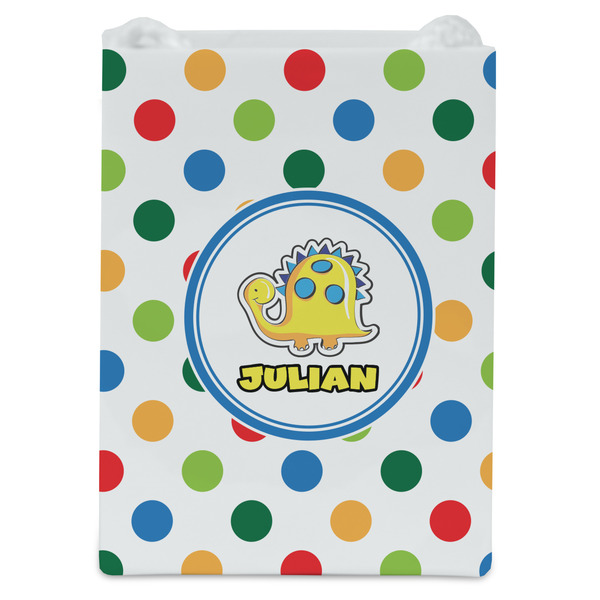 Dots & Dinosaur Jewelry Gift Bag - Matte - Front